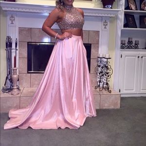Sherri Hill 2-piece blush prom dress